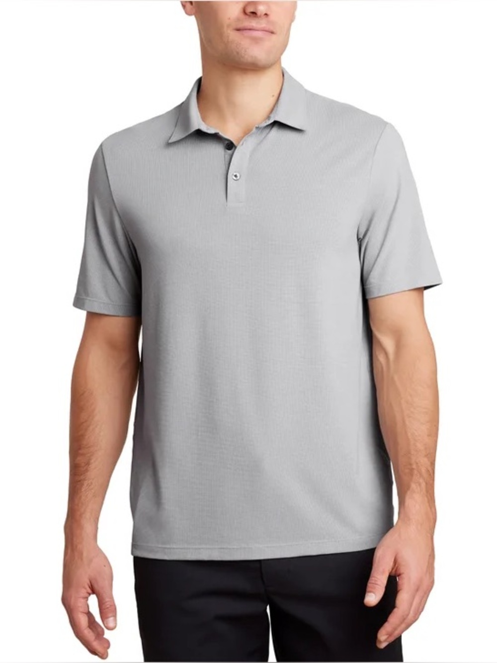 MACK WELDON Men’s Short Sleeve Polo Shirt Performance Light Gray Small 1979054